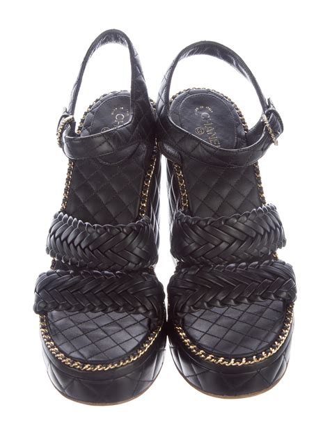 chanel jelly slides real|Chanel quilted wedges.